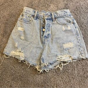 PacSun Light Blue Distressed Jean Shorts